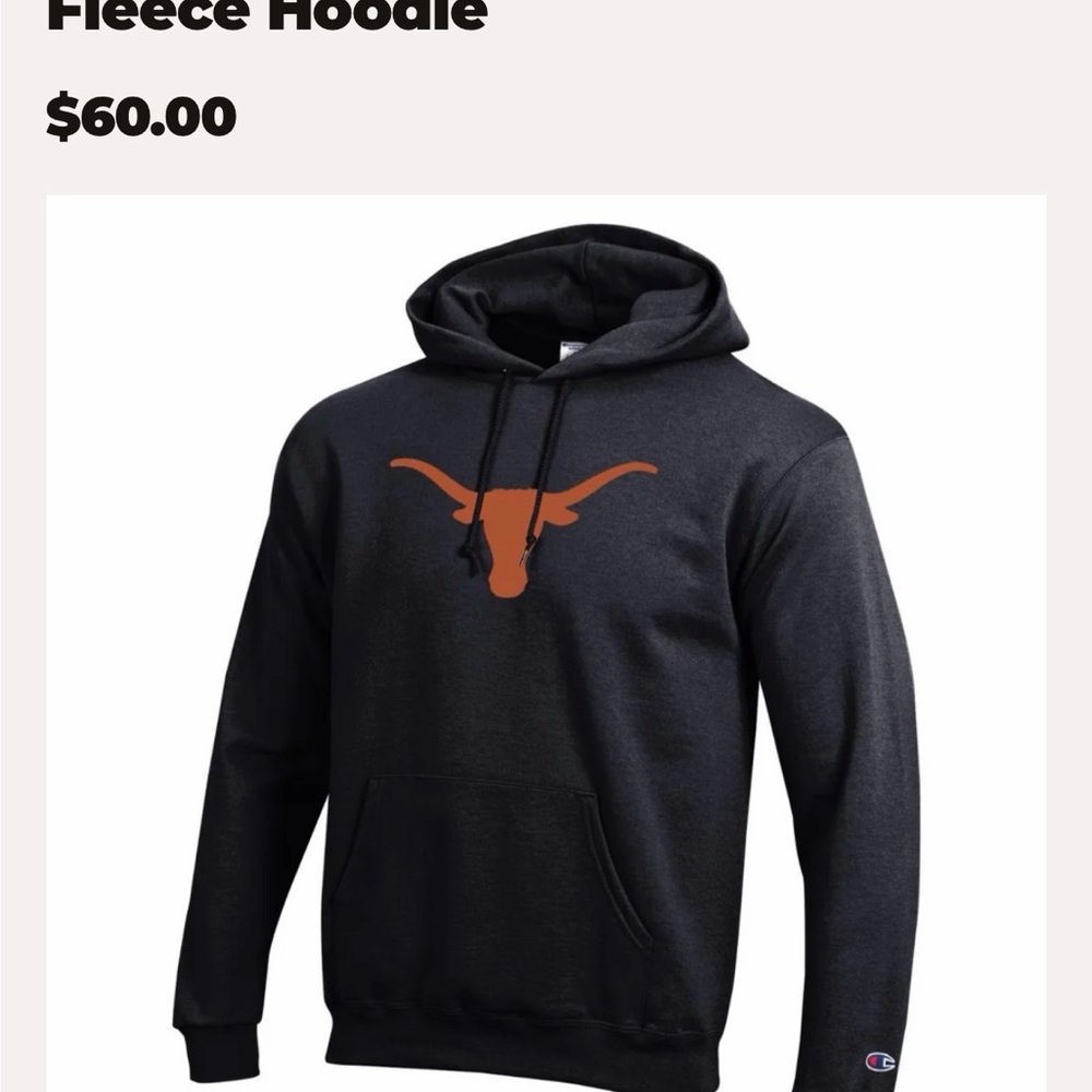 Champion black Hoodie with Orange Univ. of Texas longhorn
